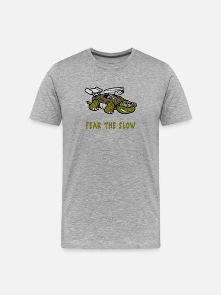 Fear of slowness turtle - Men's Premium Organic T-Shirt - heather grey