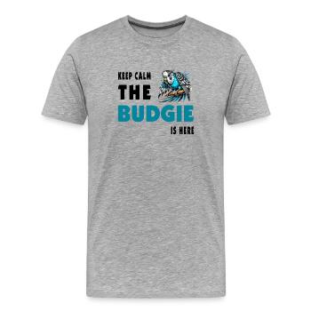 Conception de perruche - T-shirt bio Premium Homme - gris chiné - Devant - Damien (186cm)