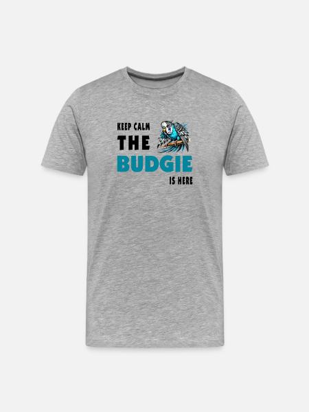 Conception de perruche - T-shirt bio Premium Homme - gris chiné