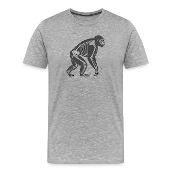 Gorilla Skeleton – Dark Animal Design in Vector Style - Men's Premium Organic T-Shirt - heather grey - Front - Damien (186cm)