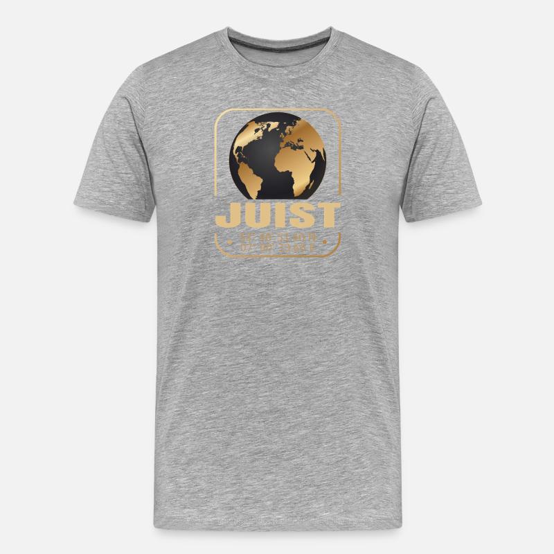 Juist - Männer Premium Bio T-Shirt - Grau meliert