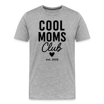 Cool Mums Club est. 2025 - T-shirt bio Premium Homme - gris chiné - Devant - Damien (186cm)