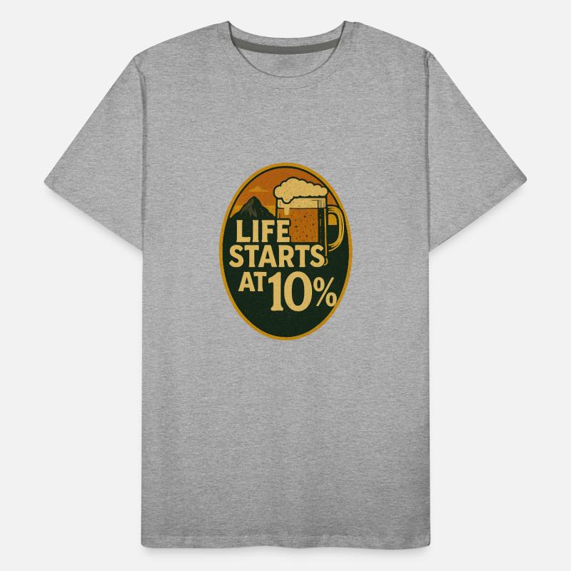 Das Leben beginnt bei 10% Männer Premium Bio T-Shirt