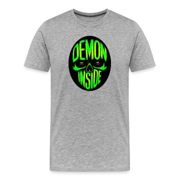 Demon inside - Männer Premium Bio T-Shirt - Grau meliert - Vorne - Damien (186cm)