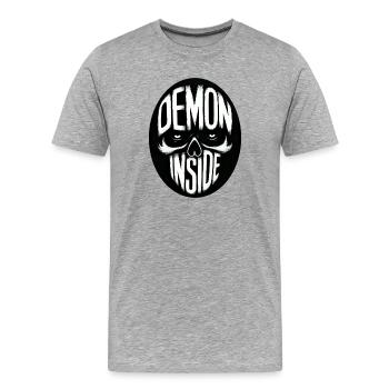 Demon inside - Männer Premium Bio T-Shirt - Grau meliert - Vorne - Damien (186cm)