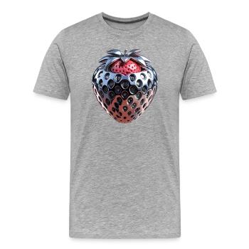 Chrome futuriste fraise - T-shirt bio Premium Homme - gris chiné - Devant - Damien (186cm)