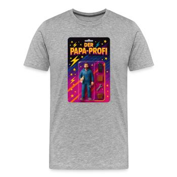 Der Papa-Profi - Männer Premium Bio T-Shirt - Grau meliert - Vorne - Damien (186cm)