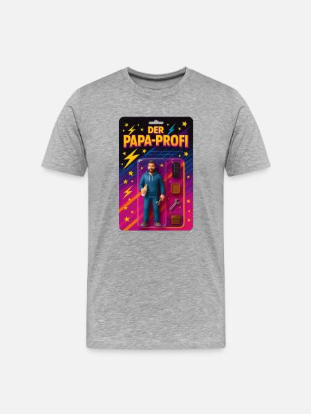 Der Papa-Profi - Männer Premium Bio T-Shirt - Grau meliert