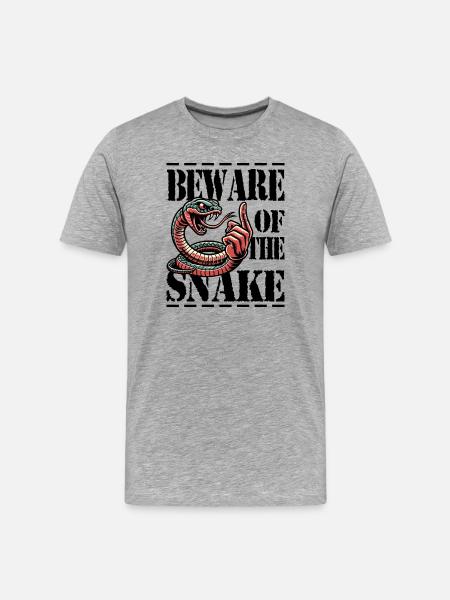 Beware of the snake - Men's Premium Organic T-Shirt - heather grey