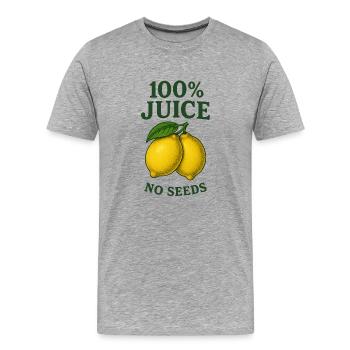 100 % Jus SANS GRAINES - T-shirt bio Premium Homme - gris chiné - Devant - Damien (186cm)