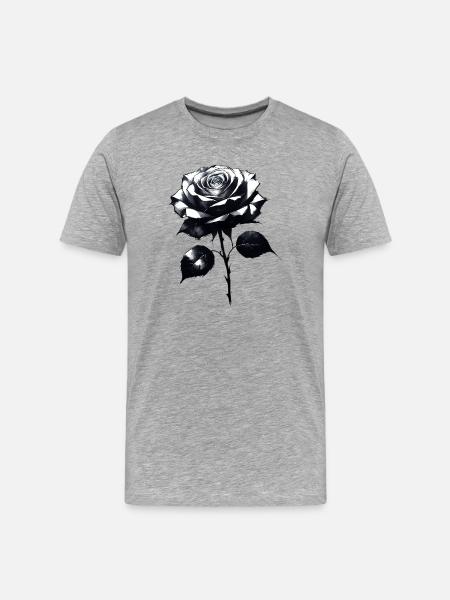 rose sketch - Men's Premium Organic T-Shirt - heather grey