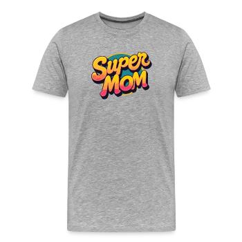 Super Mom - Men's Premium Organic T-Shirt - heather grey - Front - Damien (186cm)