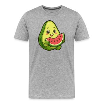 Avocado Melone Wassermelone Sommer Frucht Design - Männer Premium Bio T-Shirt - Grau meliert - Vorne - Damien (186cm)