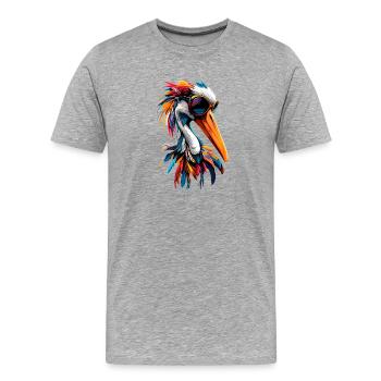 Amoureux des cigognes Cigognes blanches Cigognes géantes Cigognes - T-shirt bio Premium Homme - gris chiné - Devant - Damien (186cm)