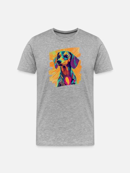 Teckel Dackel - T-shirt bio Premium Homme - gris chiné