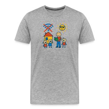 No Wi-Fi, no pity - Men's Premium Organic T-Shirt - heather grey - Front - Damien (186cm)