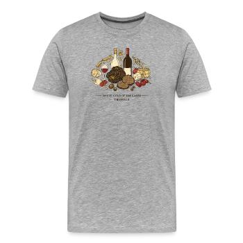 Italienisches Trüffelfestival - Männer Premium Bio T-Shirt - Grau meliert - Vorne - Damien (186cm)