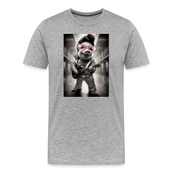 Schweinefleisch Rock im Gefängnis - Männer Premium Bio T-Shirt - Grau meliert - Vorne - Damien (186cm)