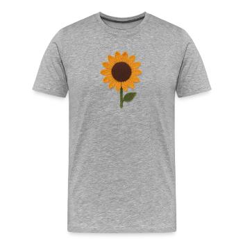Felt Sunflower Texture Art - Men's Premium Organic T-Shirt - heather grey - Front - Damien (186cm)