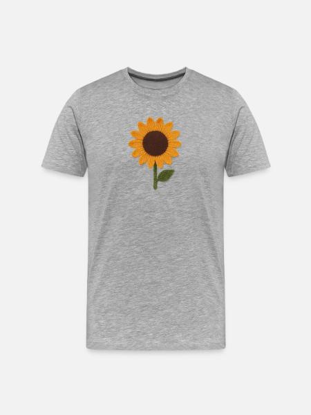 Felt Sunflower Texture Art - Men's Premium Organic T-Shirt - heather grey