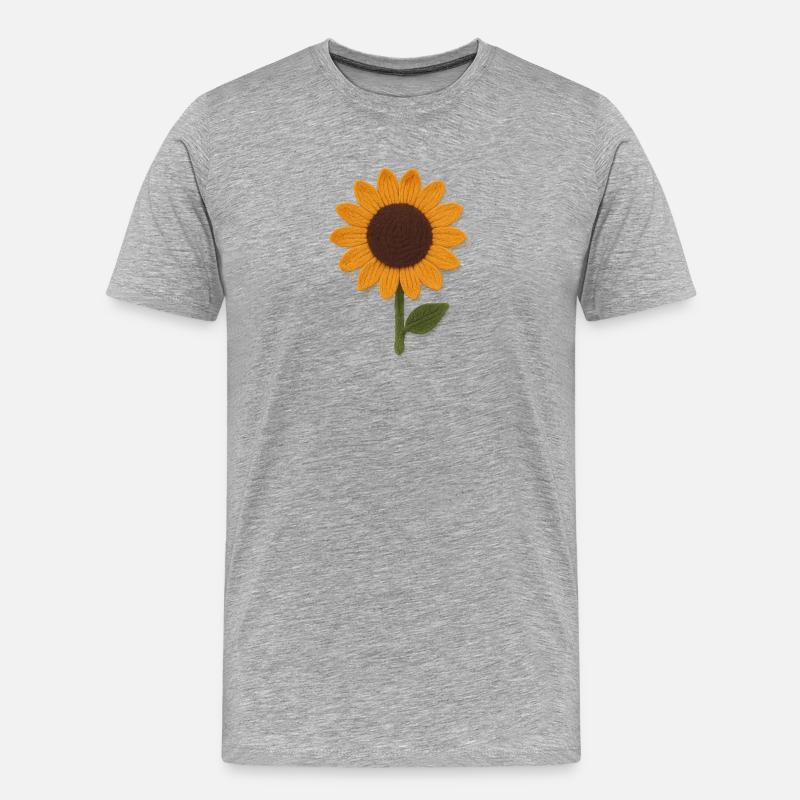 Filz Sonnenblume Texturkunst - Männer Premium Bio T-Shirt - Grau meliert