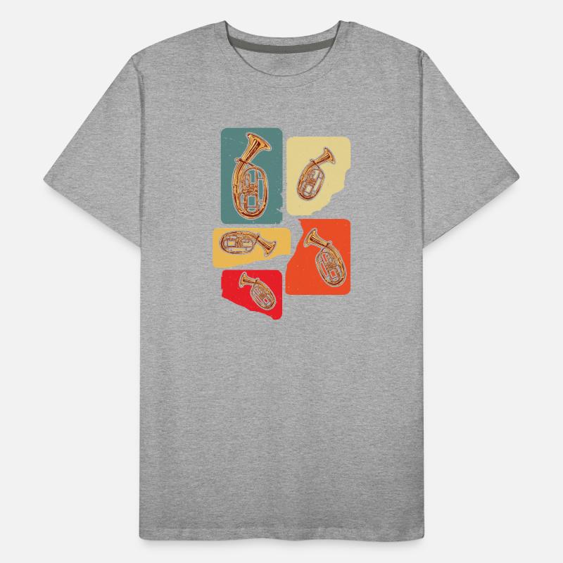 Conception créative de cor ténor dans des couleurs rétro T-shirt bio Premium Homme