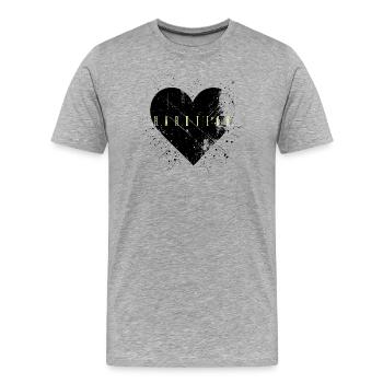 Hardtekk Hard Tekk Hardstyle Techno Herz - Männer Premium Bio T-Shirt - Grau meliert - Vorne - Damien (186cm)