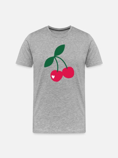 Sweet Cherries - Men's Premium Organic T-Shirt - heather grey