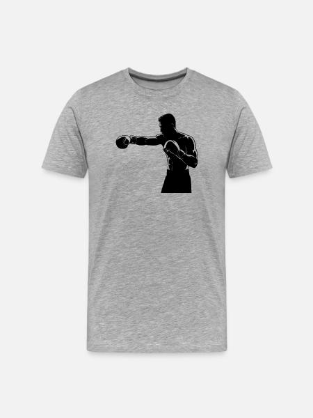 Boxing Ring Fighter Right Hook - Men's Premium Organic T-Shirt - heather grey