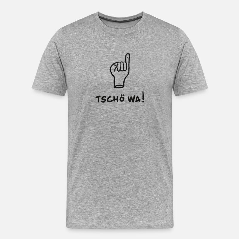 Aachen - Tschö wa! - Männer Premium Bio T-Shirt - Grau meliert