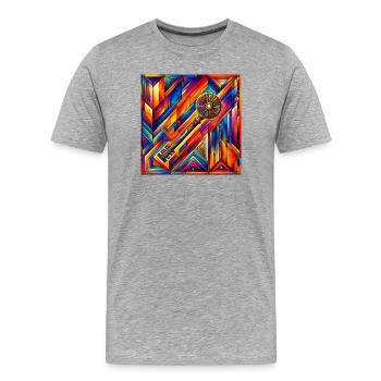 Schlüssel zur Seele - Männer Premium Bio T-Shirt - Grau meliert - Vorne - Damien (186cm)