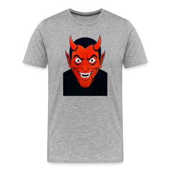 Devil - Men's Premium Organic T-Shirt - heather grey - Front - Damien (186cm)