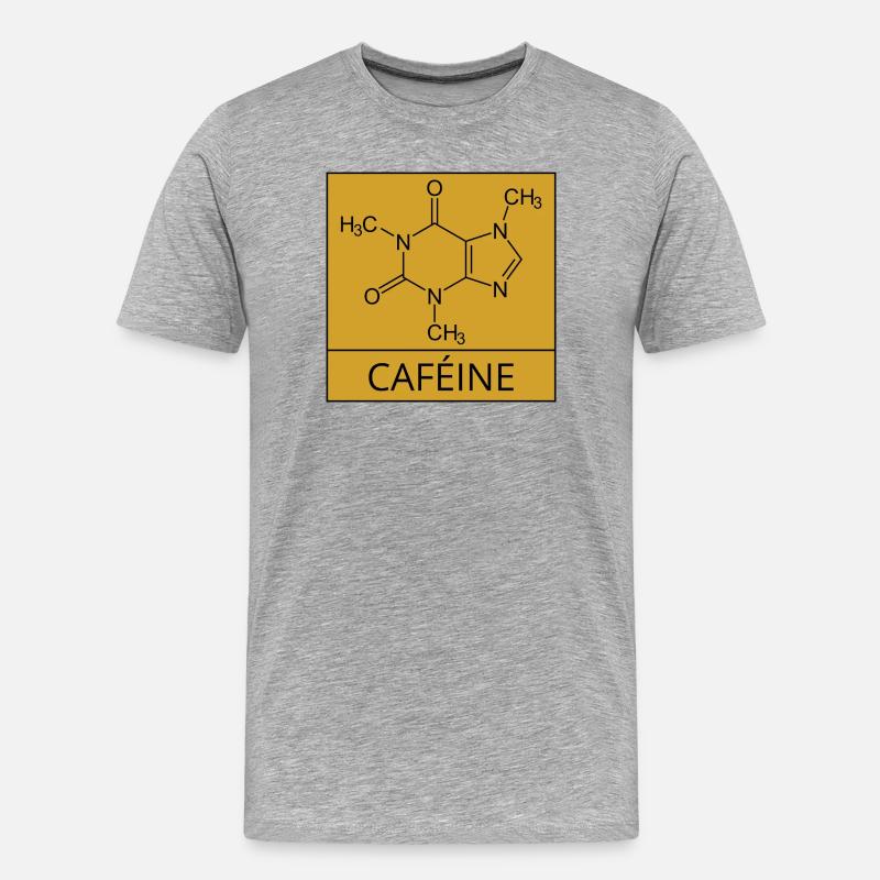 molécule de caféine - T-shirt bio Premium Homme - gris chiné