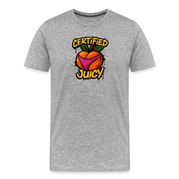 Certified Juicy - Men's Premium Organic T-Shirt - heather grey - Front - Damien (186cm)
