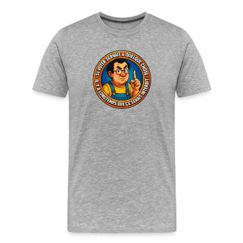 Vote inutile - T-shirt bio Premium Homme - gris chiné - Devant - Damien (186cm)