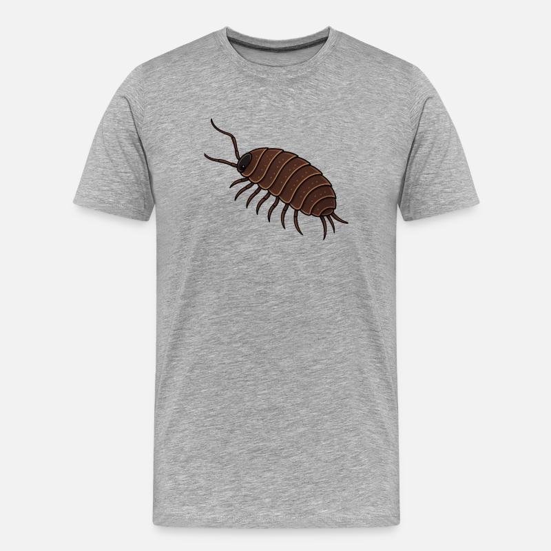 Runde Assel Illustration, Kultshirt , Kellerassel - Männer Premium Bio T-Shirt - Grau meliert