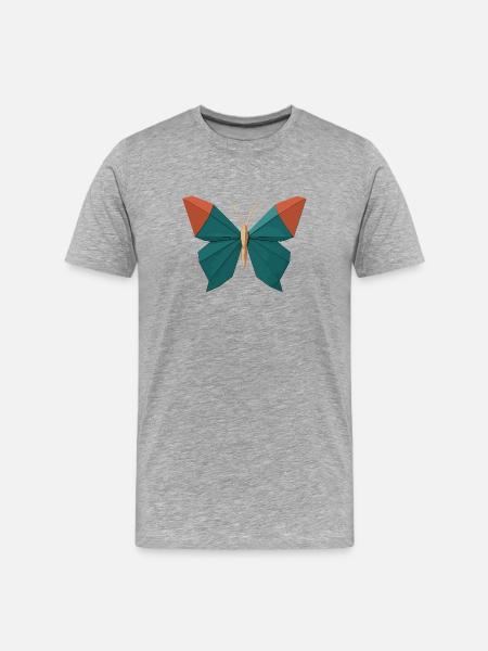 Origami Butterfly - Men's Premium Organic T-Shirt - heather grey