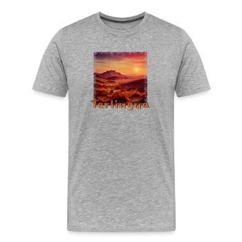 Terlingua Urban Vintage Sonnenuntergang Texas - Männer Premium Bio T-Shirt - Grau meliert - Vorne - Damien (186cm)