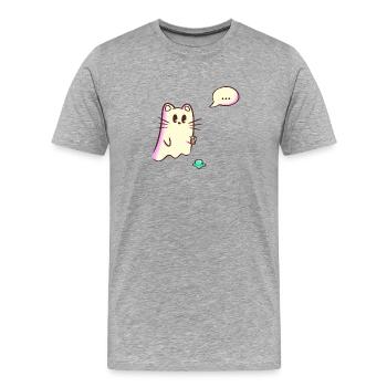 Ghost Cat laisse tomber de la glace - Oups - T-shirt bio Premium Homme - gris chiné - Devant - Damien (186cm)