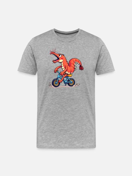Bunte Fahrradgarnelen - Männer Premium Bio T-Shirt - Grau meliert