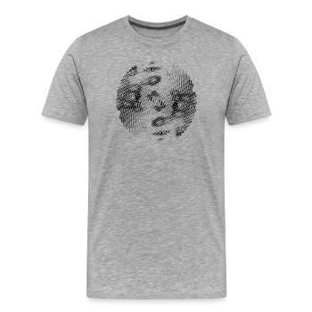 Pixelchaos rastérisé football football MODIFIÉ - T-shirt bio Premium Homme - gris chiné - Devant - Damien (186cm)