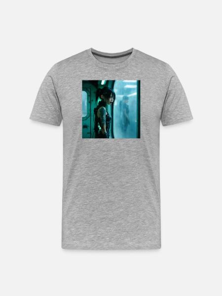 N-dless Nights: Captured Cyborg - Men's Premium Organic T-Shirt - heather grey
