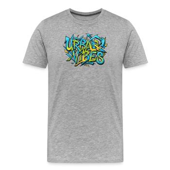 Urban Vibes - Men's Premium Organic T-Shirt - heather grey - Front - Damien (186cm)