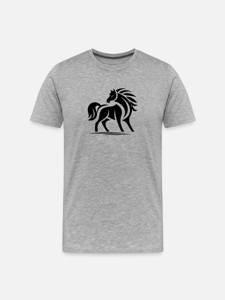 Horses Tribal - Men's Premium Organic T-Shirt - heather grey
