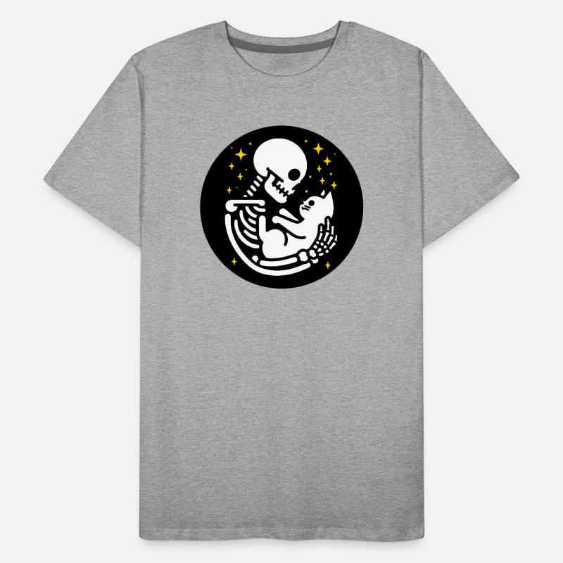 Squelette avec chat T-shirt bio Premium Homme