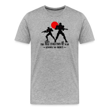 Ai Combat Robot - T-shirt bio Premium Homme - gris chiné - Devant - Damien (186cm)