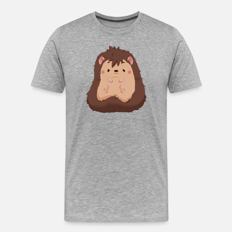 Igel - Männer Premium Bio T-Shirt - Grau meliert