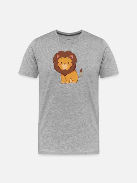 Lion - Men's Premium Organic T-Shirt - heather grey