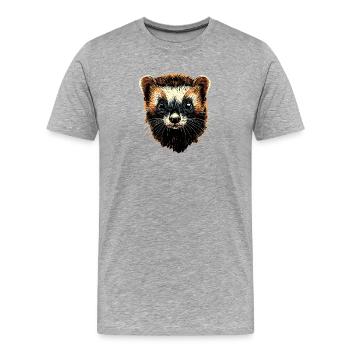 Furet Furet Putois Martre Belette Mignon Furet - T-shirt bio Premium Homme - gris chiné - Devant - Damien (186cm)