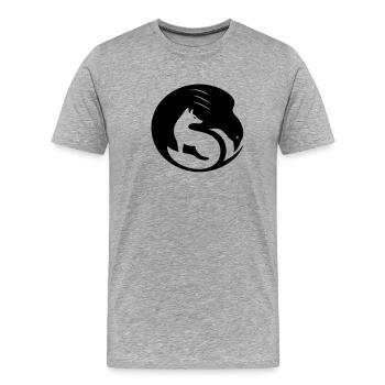 Symbole Yin Yang – Équilibre et harmonie - T-shirt bio Premium Homme - gris chiné - Devant - Damien (186cm)